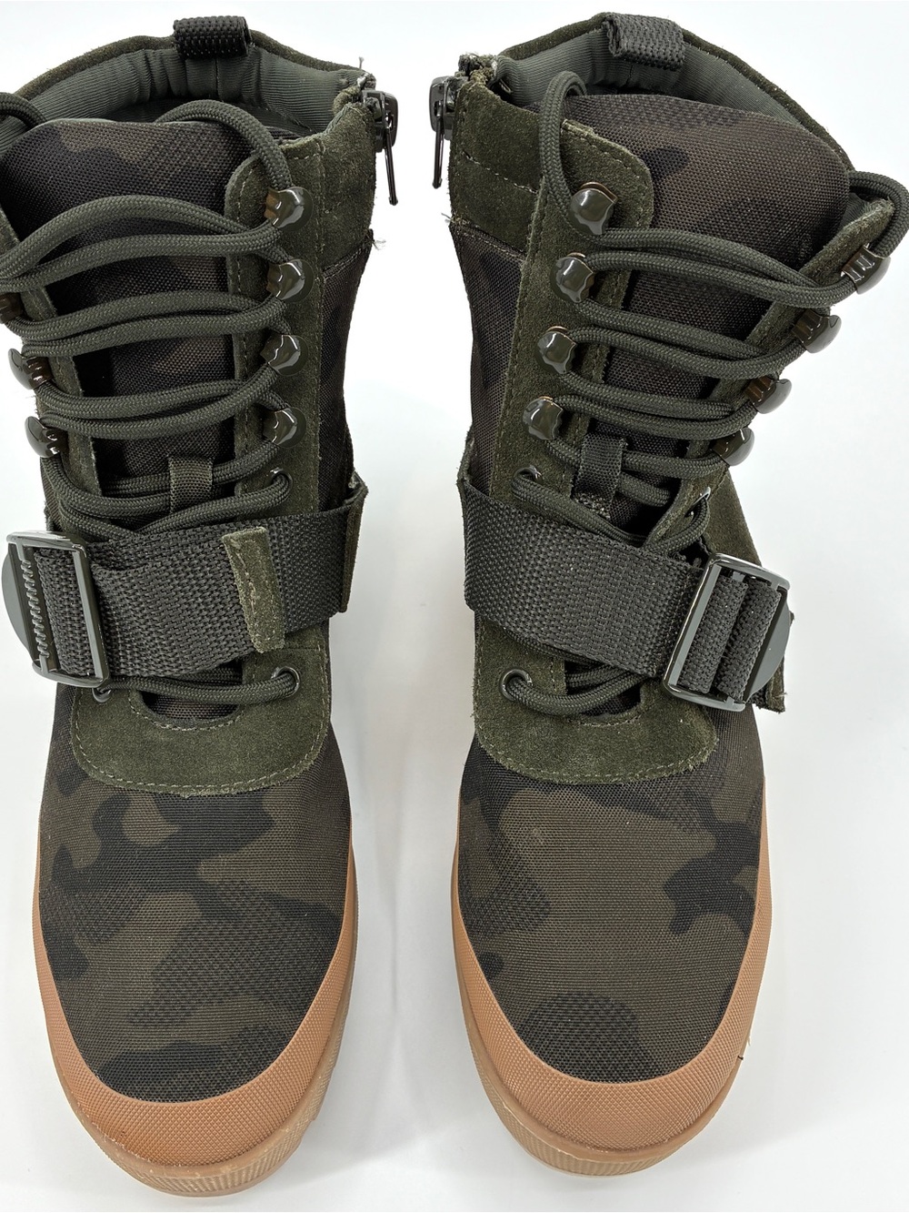 Steve Madden Women Lace Up Military Camo Lug Sole Platform Chunky Boots Size 8.5 - Picture 3 of 12
